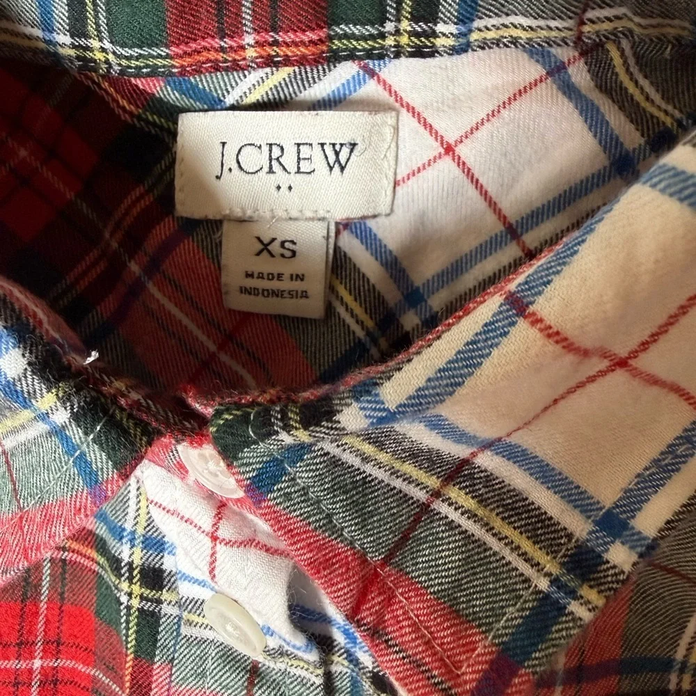J.Crew Plaid Button-Down Shirt | 100% Cotton | XS